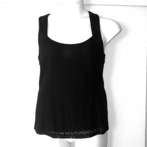 Banana republic lines tank with laser cut dots